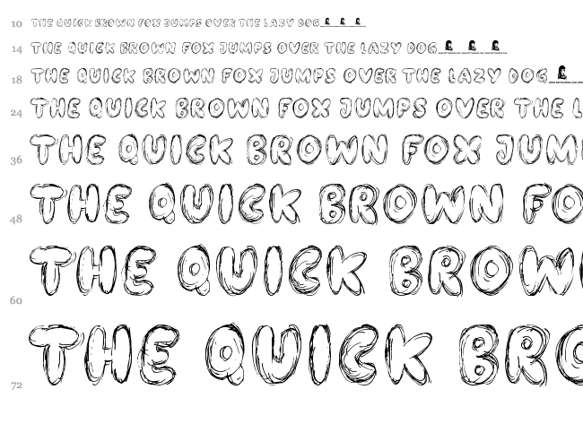 Bubble Bash font waterfall